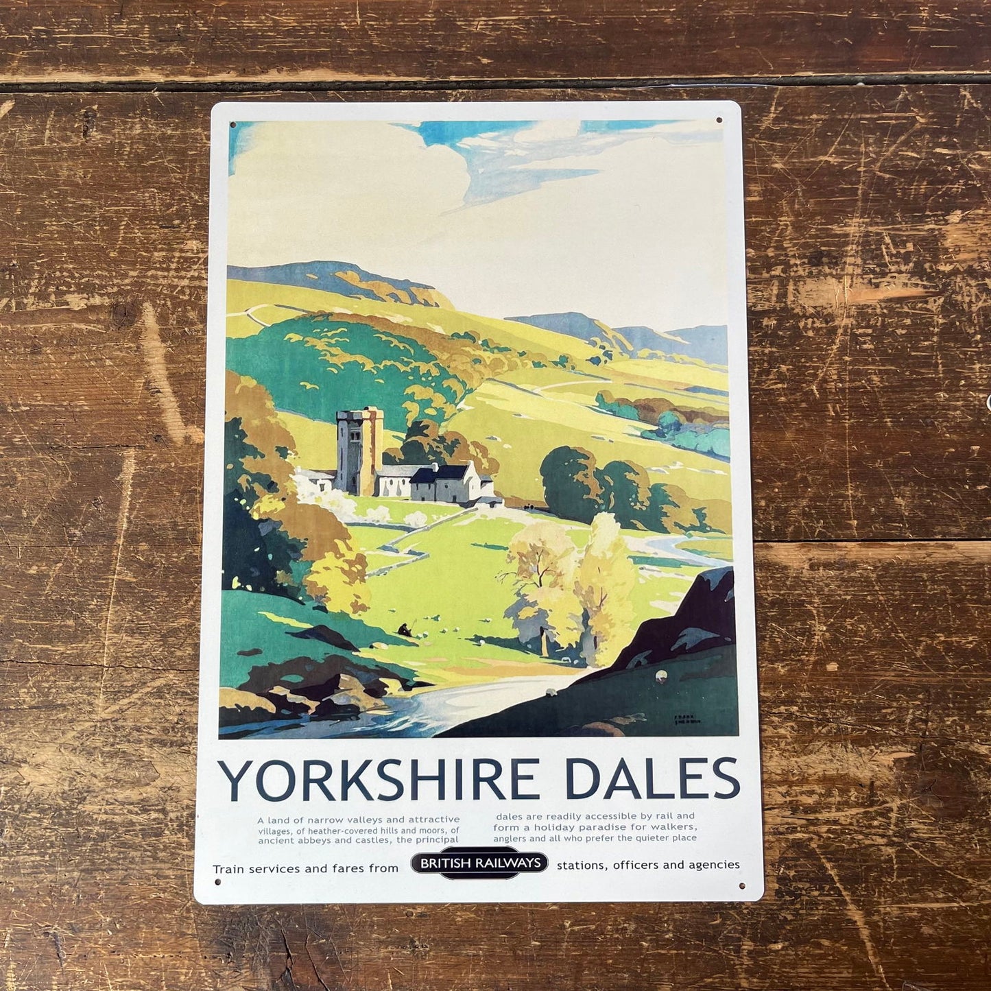 Vintage Metal Sign - British Railways Retro Advertising, Yorkshire Dales