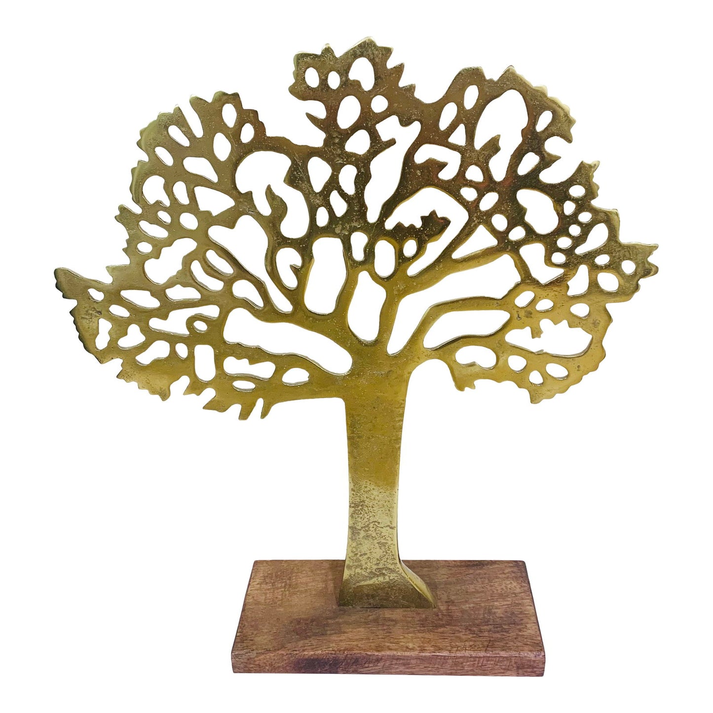 Antique Gold Tree On Wooded Base 27cm