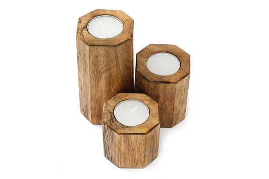 Set of Three Hexagon Tealight Holders