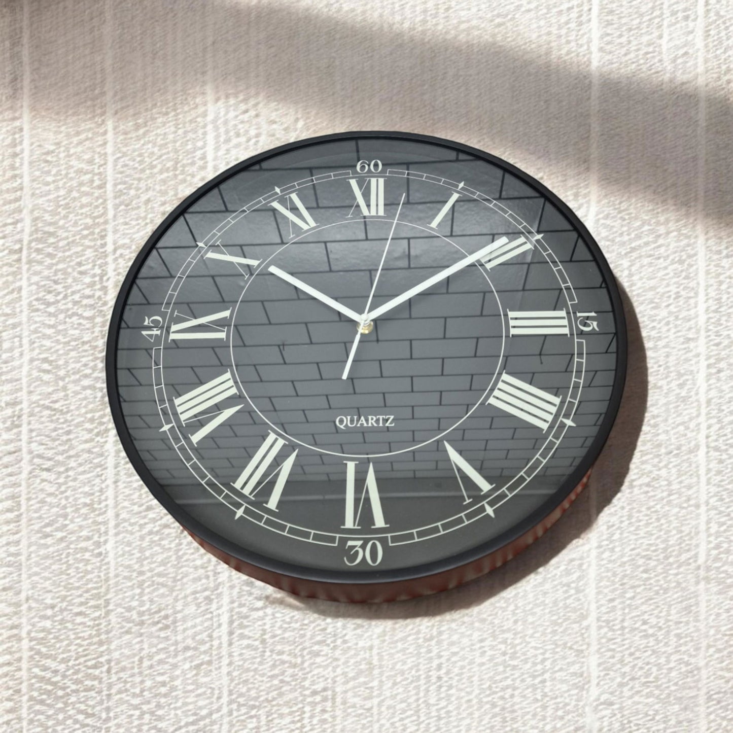 Black Cream & Black Wall Clock 40cm