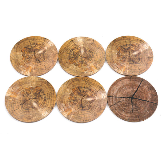 Set of Six Bark Design Coasters