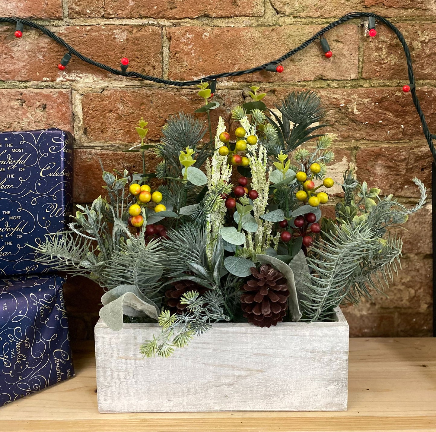 Selection Of Pine Leaves In Wooden Box 35cm