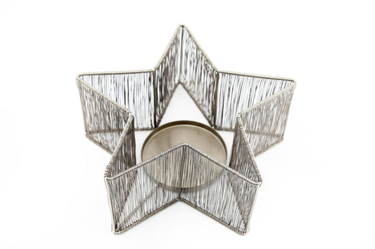 Silver Star Candle Holder