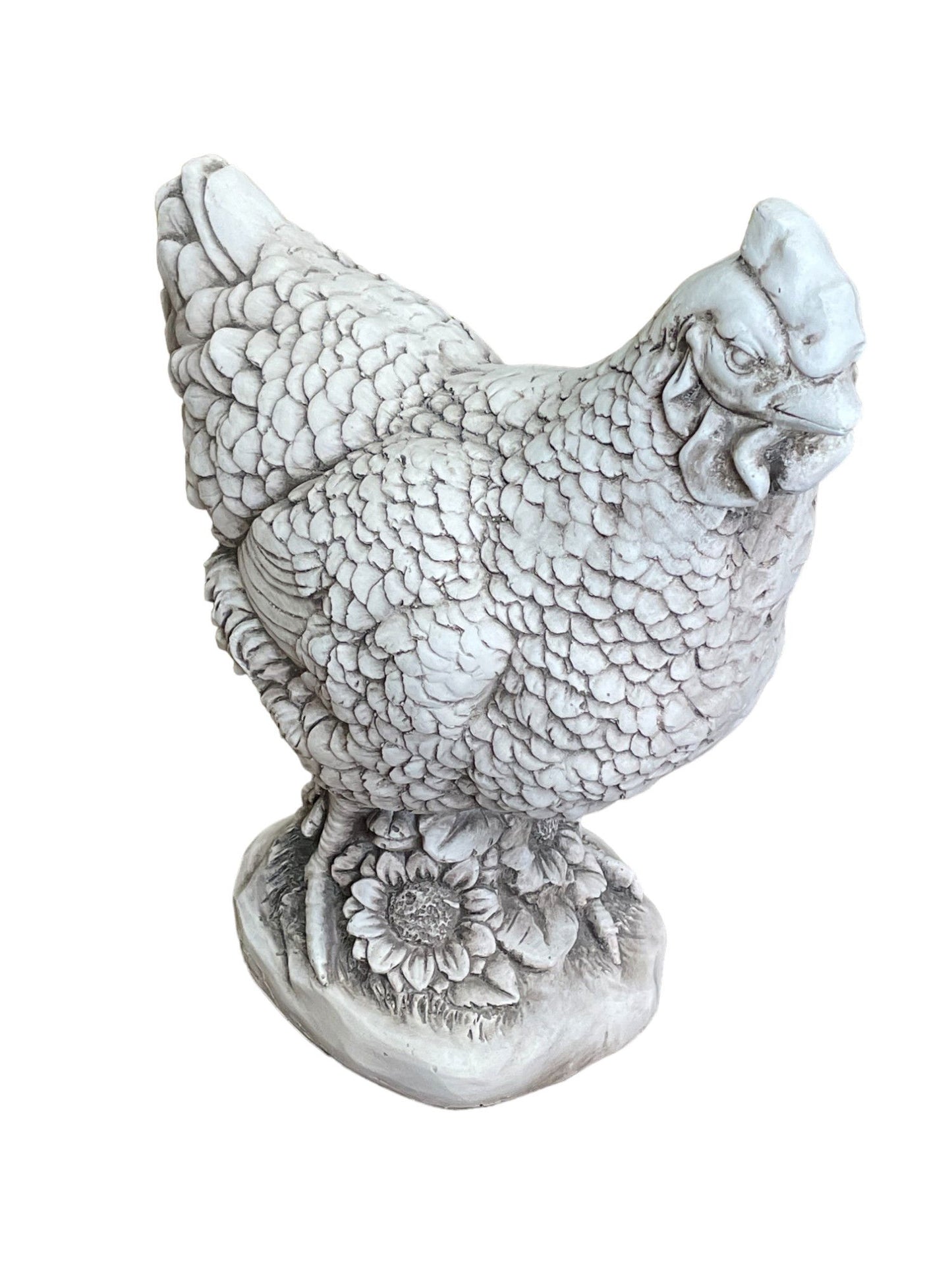 Stone Effect White Hen Statue